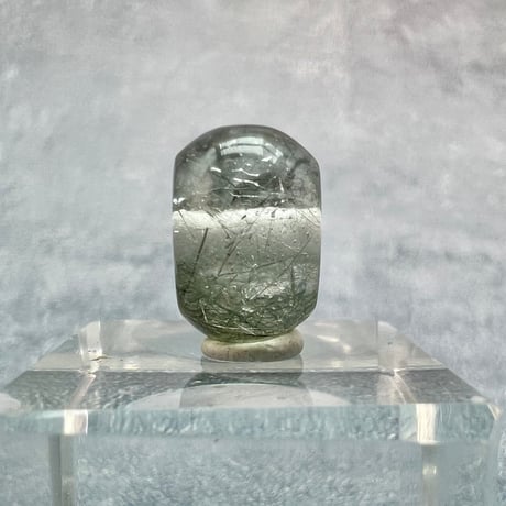 【ガネッシュヒマール産】アクチノライトイン天然ヒマラヤ水晶 タイヤ型ビーズ⑦/Ganesh Himal Actinolite in Himalayan Quartz Tire beads