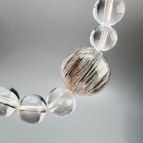 【ガネッシュヒマール産】"手磨き加工"ヒマラヤ水晶 デザインブレスレット/GaneshHimal Design Bracelet