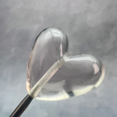 【ガウリシャンカール産】天然ヒマラヤスモーキークォーツ"手磨き加工"ハート型ビーズ①/Gaurishankar Himalayan Smoky Quartz Heart Beads