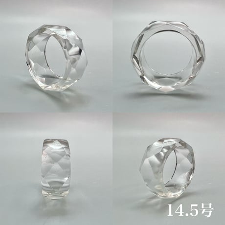 【ガネッシュヒマール産】天然ヒマラヤ水晶ファセットリング(12号〜15.5号) /Ganesh Himal Himalayan Quartz Facet Ring