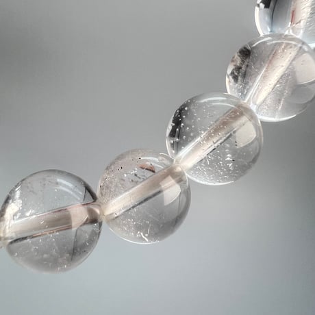 【カイラス産】"手磨き加工"天然ヒマラヤ水晶ブレスレット(8mm内径15cm)/Kailash Himalayan Quartz Bracelet