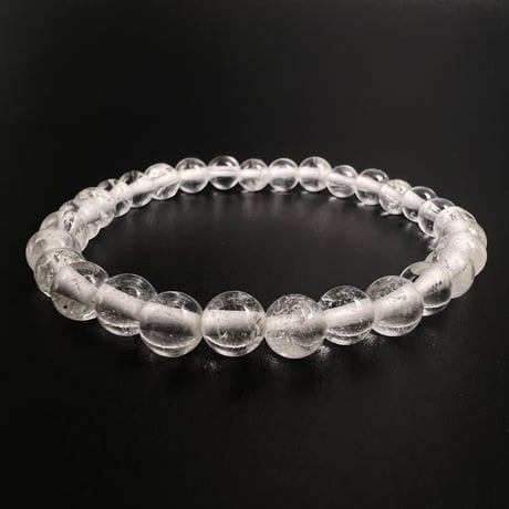 【アンナプルナ産】"手磨き加工"天然ヒマラヤ水晶ブレスレット6mm内径16cm/Annapurna Himalayan Quartz  Bracelet