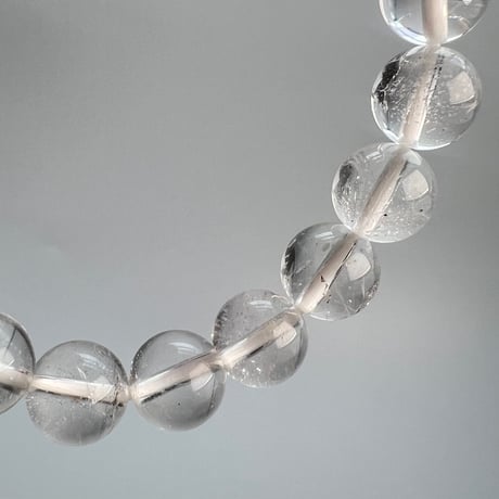 【カイラス産】"手磨き加工"天然ヒマラヤ水晶ブレスレット(8mm内径15cm)/Kailash Himalayan Quartz Bracelet