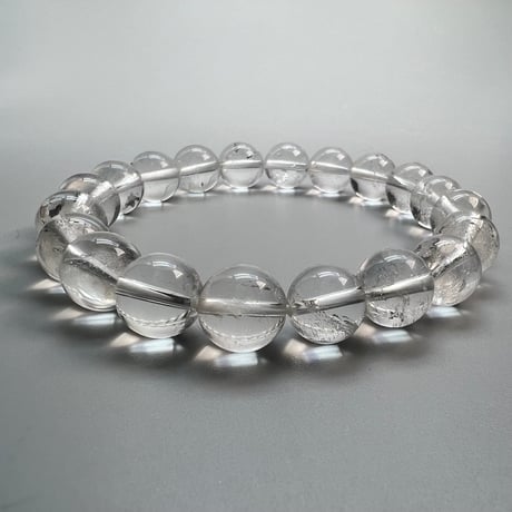 【カイラス産】"手磨き加工"天然ヒマラヤ水晶ブレスレット(10mm内径17cm)②/Kailash Himalayan Quartz Bracelet