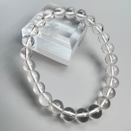 【ハイクオリティー】ガネッシュヒマール産天然ヒマラヤ水晶ブレスレット8mm内径17cm/High Quality Ganesh Himal Himalayan Quartz Bracelet