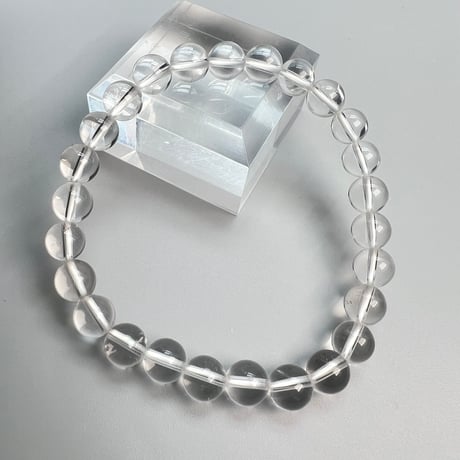 【ハイクオリティー】ガネッシュヒマール産天然ヒマラヤ水晶ブレスレット8mm内径18cm/High Quality Ganesh Himal Himalayan Quartz Bracelet