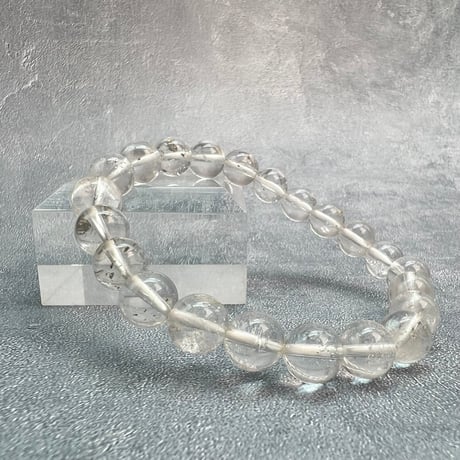 【ガネッシュヒマール産】天然ヒマラヤ水晶ブレスレット8mm内径15cm②/Ganesh Himal Himalayan Quartz Bracelet