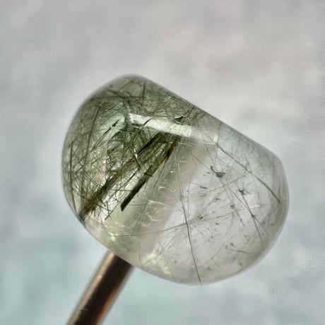 【ガネッシュヒマール産】アクチノライトイン天然ヒマラヤ水晶 タイヤ型ビーズ⑦/Ganesh Himal Actinolite in Himalayan Quartz Tire beads