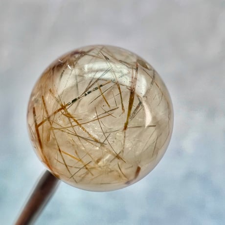 【ガネッシュヒマール産】アクチノライトイン天然ヒマラヤ水晶ビーズ⑫/Ganesh Himal Actinolite in Himalayan Quartz beads