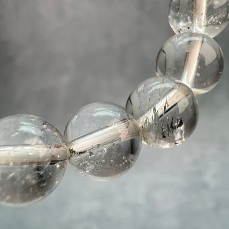 【ガネッシュヒマール産】天然ヒマラヤ水晶ブレスレット8mm内径15cm②/Ganesh Himal Himalayan Quartz Bracelet