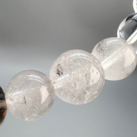 【カイラス産】"手磨き"天然ヒマラヤ水晶デザインブレスレット/Kailash Himalayan Quartz Design Bracelet