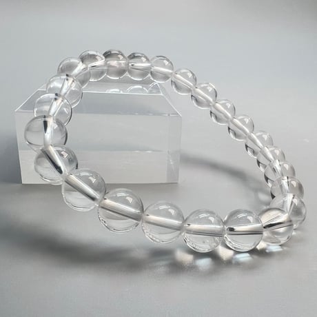 【ハイクオリティー】ガネッシュヒマール産天然ヒマラヤ水晶ブレスレット8mm内径16cm/High Quality Ganesh Himal Himalayan Quartz Bracelet