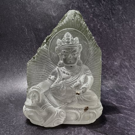 【ガネッシュヒマール産】クローライトイン天然ヒマラヤ水晶 "クベーラ"仏像/Ganesh himal Chlorite in himalayan quartz  "kuber"