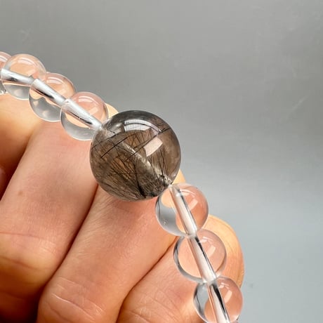 【ガネッシュヒマール産】天然ヒマラヤ水晶デザインブレスレット/Ganesh Himal Himalayan Quartz Design Bracelet