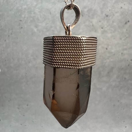 【ガウリシャンカール産】天然ヒマラヤスモーキークォーツ シルバー925ペンダントトップ/GauriShankar Himalayan Smoky Quartz S/V925Pendant Top