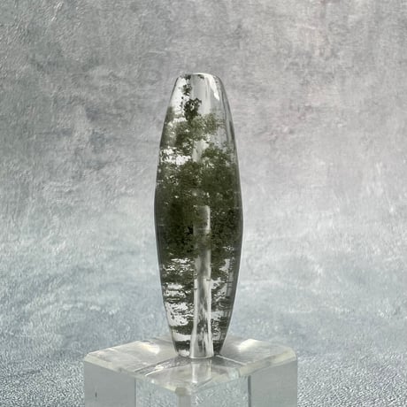 【ガネッシュヒマール産】クローライトイン天然ヒマラヤ水晶 樽型ビーズ/Ganesh Himal Chlorite in Himalayan Quartz barrel beads