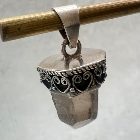 【ガウリシャンカール産】天然ヒマラヤスモーキークォーツ シルバー925ペンダントトップ/GauriShankar Himalayan Smoky Quartz S/V925Pendant Top