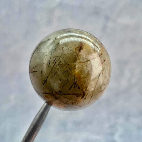 【ガネッシュヒマール産】アクチノライトイン天然ヒマラヤ水晶ビーズ②/Ganesh Himal Actinolite in Himalayan Quartz beads