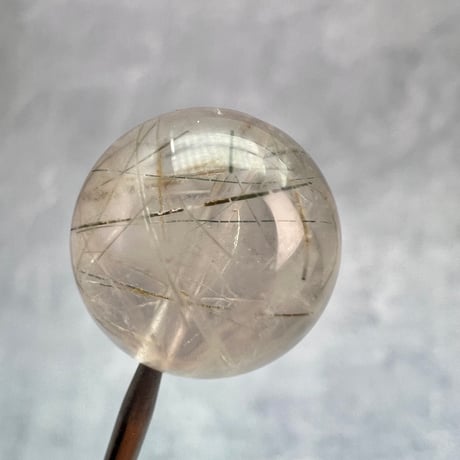 【ガネッシュヒマール産】アクチノライトイン天然ヒマラヤ水晶ビーズ⑤/Ganesh Himal Actinolite in Himalayan Quartz beads