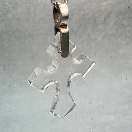 【ガネッシュヒマール産】天然ヒマラヤ水晶クロスペンダントトップ⑦/Ganesh Himal Himalayan Quartz Cross Pendant Top
