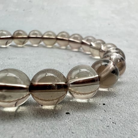 【ガウリシャンカール産】"手磨き加工"天然ヒマラヤスモーキークォーツブレスレット8m内径17/Gaurishankar Himalayan Smoky Quartz Bracelet