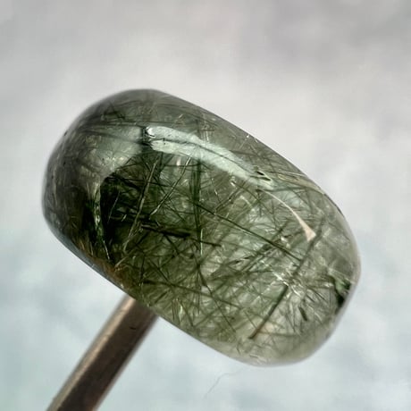 【ガネッシュヒマール産】アクチノライトイン天然ヒマラヤ水晶 タイヤ型ビーズ⑤/Ganesh Himal Actinolite in Himalayan Quartz Tire beads