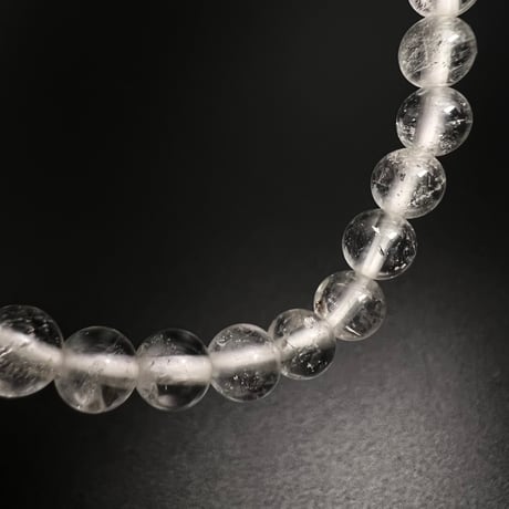 【アンナプルナ産】"手磨き加工"天然ヒマラヤ水晶ブレスレット6mm内径17cm/Annapurna Himalayan Quartz  Bracelet