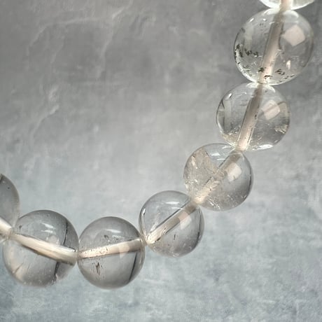 【ガネッシュヒマール産】天然ヒマラヤ水晶ブレスレット10mm内径18.5cm/Ganesh Himal Himalayan Quartz Bracelet