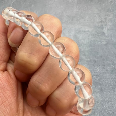 【ガネッシュヒマール産】"手磨き"天然ヒマラヤ水晶ブレスレット8mm内径17cm/Ganesh Himal Himalayan Quartz Bracelet