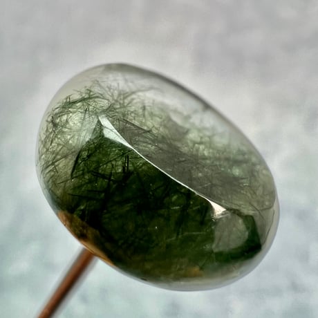 【ガネッシュヒマール産】アクチノライトイン天然ヒマラヤ水晶 タイヤ型ビーズ②/Ganesh Himal Actinolite in Himalayan Quartz Tire beads