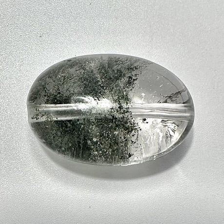 【ガネッシュヒマール産】クローライトイン天然ヒマラヤ水晶オーバルビーズ/Ganesh Himal Chlorite in Himalayan Quartz
