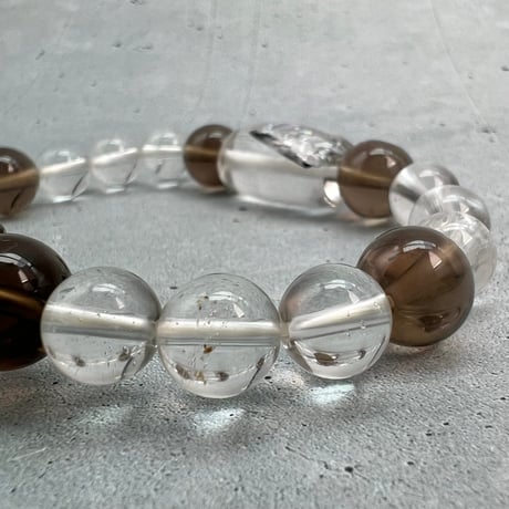 【デザインブレスレット】ガネッシュヒマール×ガウリシャンカール天然ヒマラヤ水晶/Ganesh Himal×GauriShankar Himalayan Quartz Design Bracelet