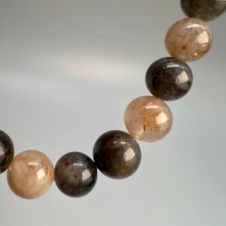 【ガネッシュヒマール産】アクチノライトイン天然ヒマラヤ水晶デザインブレスレット/Ganesh Himal Actinolite in Himalayan Quartz Design Bracelet