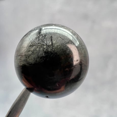 【ガネッシュヒマール産】アクチノライトイン天然ヒマラヤ水晶ビーズ⑩/Ganesh Himal Actinolite in Himalayan Quartz beads