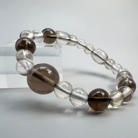 【デザインブレスレット】ガウリシャンカール産天然ヒマラヤスモーキークォーツ/Gaurishankar Smoky Quartz Design Bracelet
