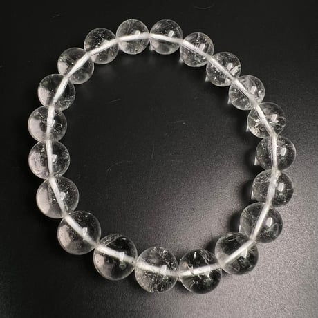 【アンナプルナ産】"手磨き加工"天然ヒマラヤ水晶ブレスレット①10mm内径17cm/Annapurna Himalayan Quartz  Bracelet