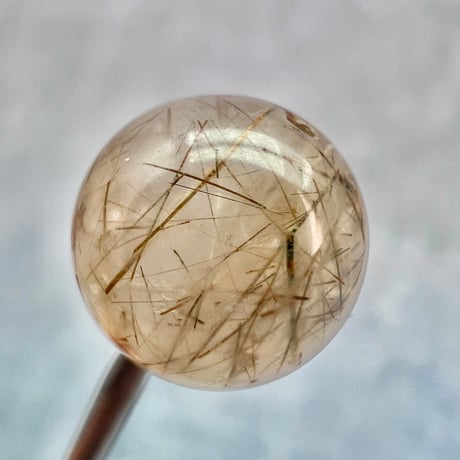 【ガネッシュヒマール産】アクチノライトイン天然ヒマラヤ水晶ビーズ⑫/Ganesh Himal Actinolite in Himalayan Quartz beads