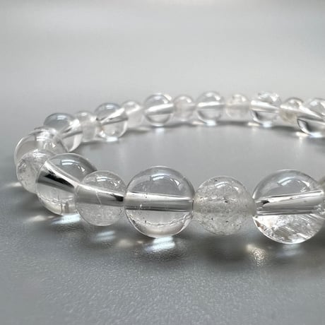 【カイラス産】"手磨き"天然ヒマラヤ水晶デザインブレスレット/Kailash Himalayan Quartz Design Bracelet