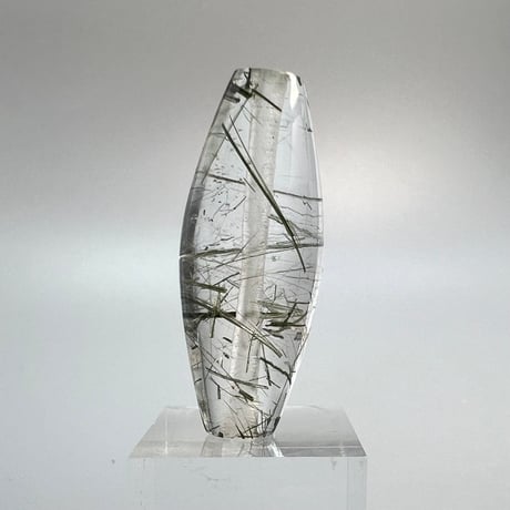 【ガネッシュヒマール産】アクチノライトイン天然ヒマラヤ水晶 樽型ビーズ①/Ganesh Himal Actinolite in Himalayan Quartz barrel beads