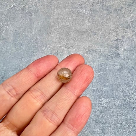【ガネッシュヒマール産】アクチノライトイン天然ヒマラヤ水晶ビーズ⑫/Ganesh Himal Actinolite in Himalayan Quartz beads