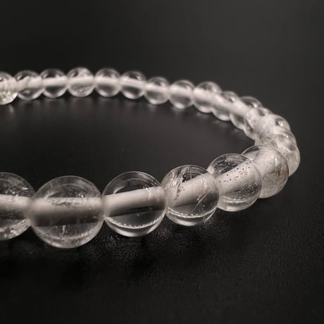 【アンナプルナ産】"手磨き加工"天然ヒマラヤ水晶ブレスレット6mm内径16cm/Annapurna Himalayan Quartz  Bracelet