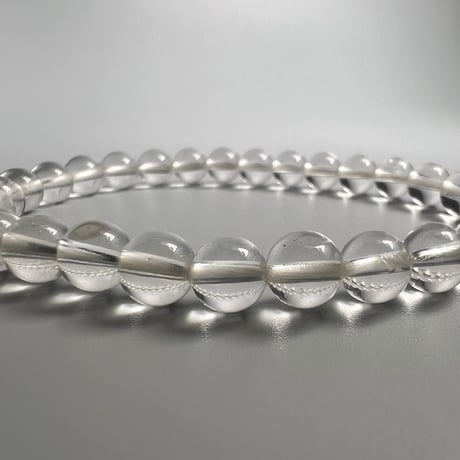 【カイラス産】"手磨き加工"天然ヒマラヤ水晶ブレスレット6mm内径15cm/Kailash Himalayan Quartz Bracelet