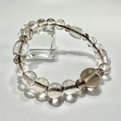 ガウリシャンカール産"手磨き加工"天然ヒマラヤスモーキークォーツ デザインブレスレット⑦ Gaurishankar SmokyQuartz Design Bracelet