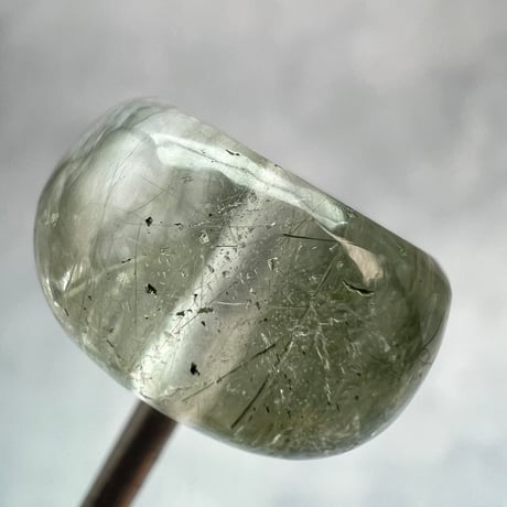 【ガネッシュヒマール産】アクチノライトイン天然ヒマラヤ水晶 タイヤ型ビーズ④iGanesh Himal Actinolite in Himalayan Quartz Tire beads