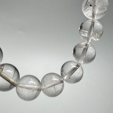 【カイラス産】"手磨き加工"天然ヒマラヤ水晶ブレスレット(10mm内径15cm)①/Kailash Himalayan Quartz Bracelet
