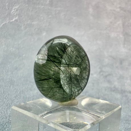 【ガネッシュヒマール産】アクチノライトイン天然ヒマラヤ水晶 タイヤ型ビーズ①/Ganesh Himal Actinolite in Himalayan Quartz Tire beads