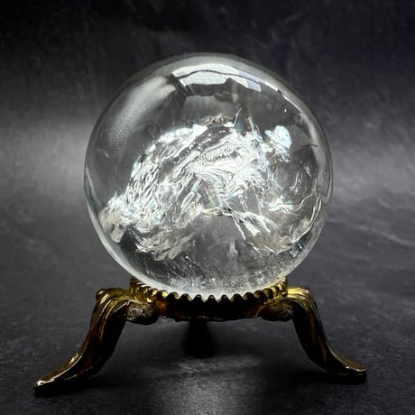 【ガネッシュヒマール産】ナチュラルレインボー天然ヒマラヤ水晶丸玉/Ganesh Himal Natural Rainbow In Himalayan Quartz Sphere