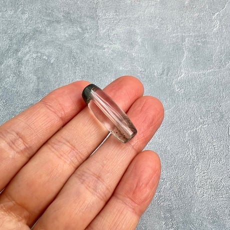 【ガネッシュヒマール産】アクチノライト&クローライトイン天然ヒマラヤ水晶 樽型ビーズ⑫/Ganesh Himal Actinolite&Chlorite in barrel beads