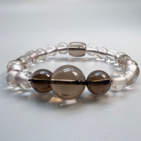 【ガウリシャンカール産】天然ヒマラヤスモーキークォーツ デザインブレスレット/Gaurishankar SmokyQuartz Design Bracelet