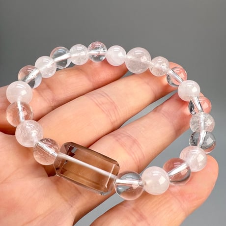 【デザインブレスレット】天然ヒマラヤ水晶デザインブレスレット/Himalayan Quartz Design Bracelet